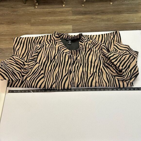 Maggie Barnes 3X Zebra Print Jacket Linen Rayon Plus Size 26/28W Animal Print - Picture 11 of 13